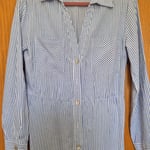 Blue & White Striped Shirt Dress