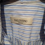 Valentino Blue Striped Cropped Shirt