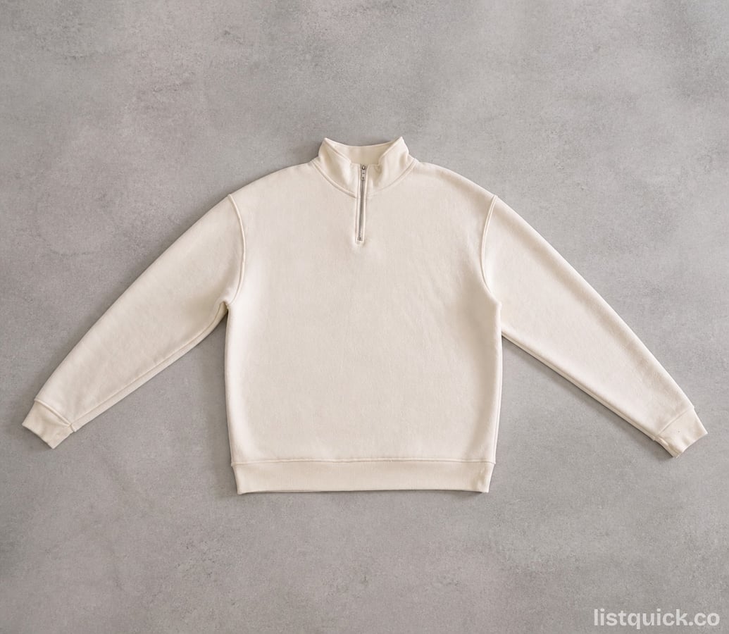 Cream Quarter-Zip Sweater