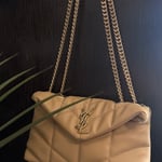Saint Laurent Beige Quilted Shoulder Bag