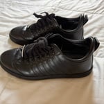 DSQ2 Black Leather Sneakers used 43 size