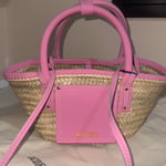 Jacquemus Pink Straw Tote Bag