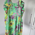 Next Girls Lime Tropical Floral Frill Summer Sundress – Size 7 Years