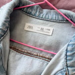 Girls' Light Blue Denim Jacket with Floral Embroidery