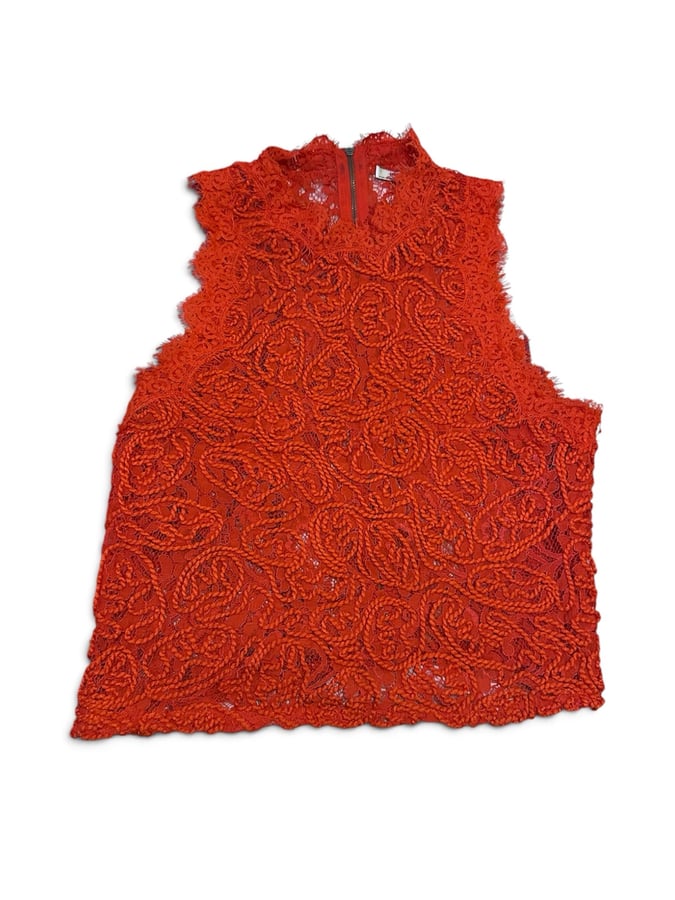 Red Lace Sleeveless Top (Seethrough)