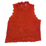 Red Lace Sleeveless Top (Seethrough)
