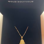 9ct Gold Hamsa Pendant with 20 Inch Chain