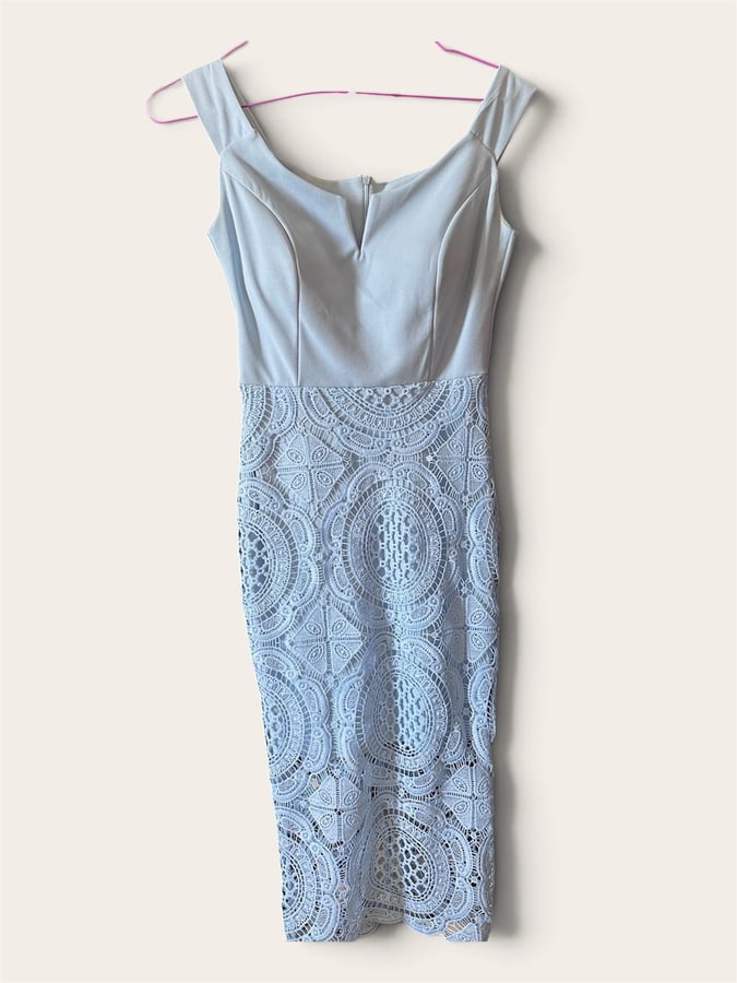 Light Blue Lace Formal Dress