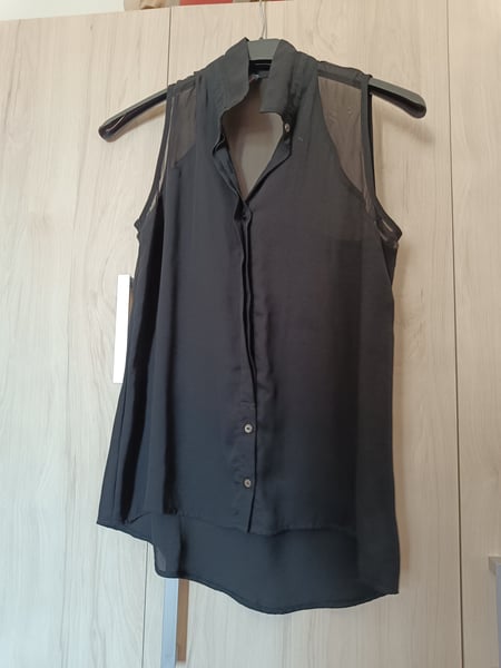 Black Sheer Panel Blouse