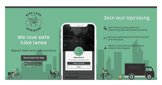 Bike Lane Uprising. Click to download the app in your app store.