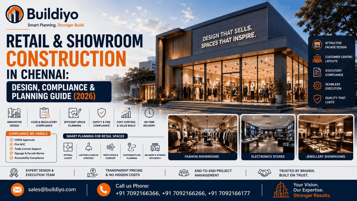 Retail & Showroom Construction in Chennai: Design, Compliance & Planning Guide (2026)