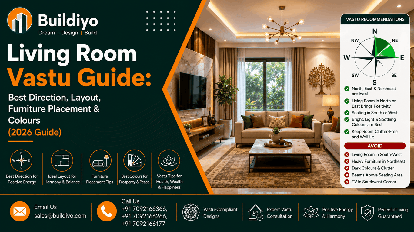 Living Room Vastu Guide: Best Direction, Layout, Furniture Placement & Colours (2026 Guide)