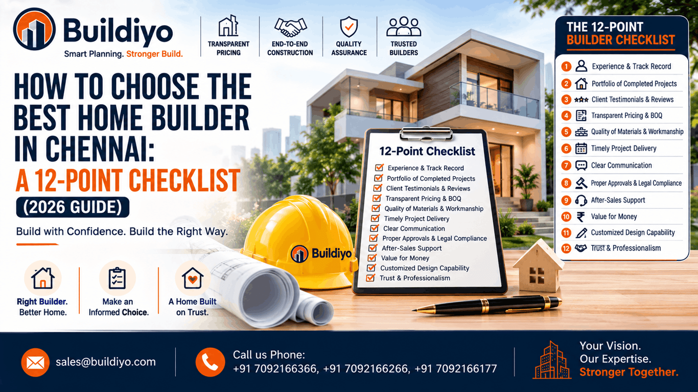 How to Choose the Best Home Builder in Chennai: A 12-Point Checklist (2026 Guide)