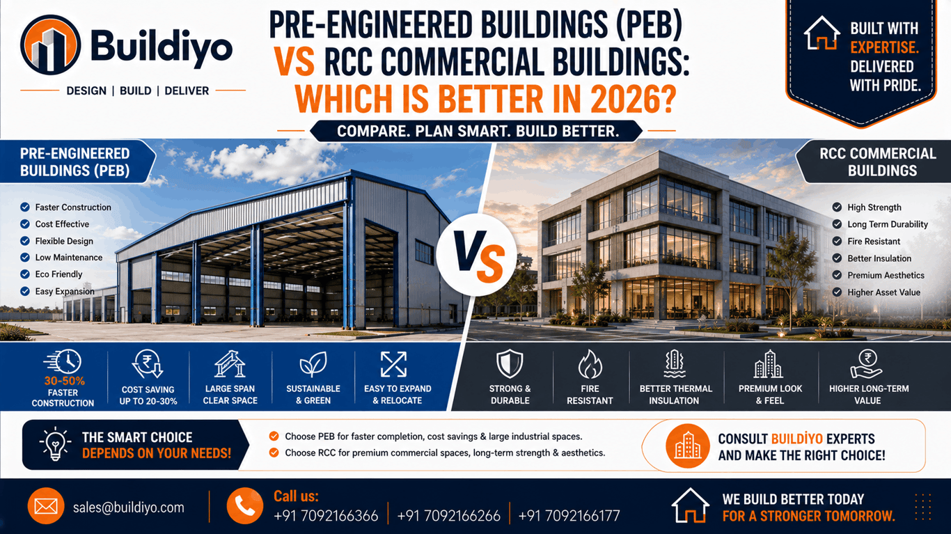 Pre-Engineered Buildings (PEB) vs RCC Commercial Buildings: Which Is Better in 2026?