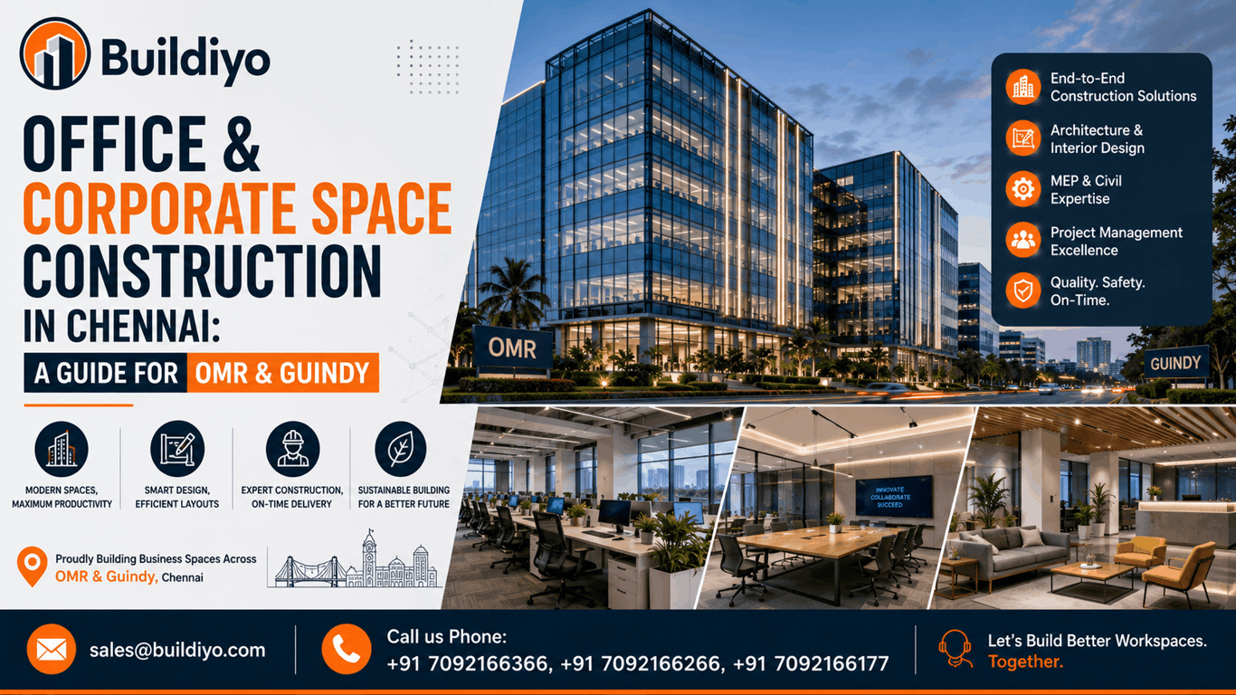 Office & Corporate Space Construction in Chennai: A Guide for OMR & Guindy