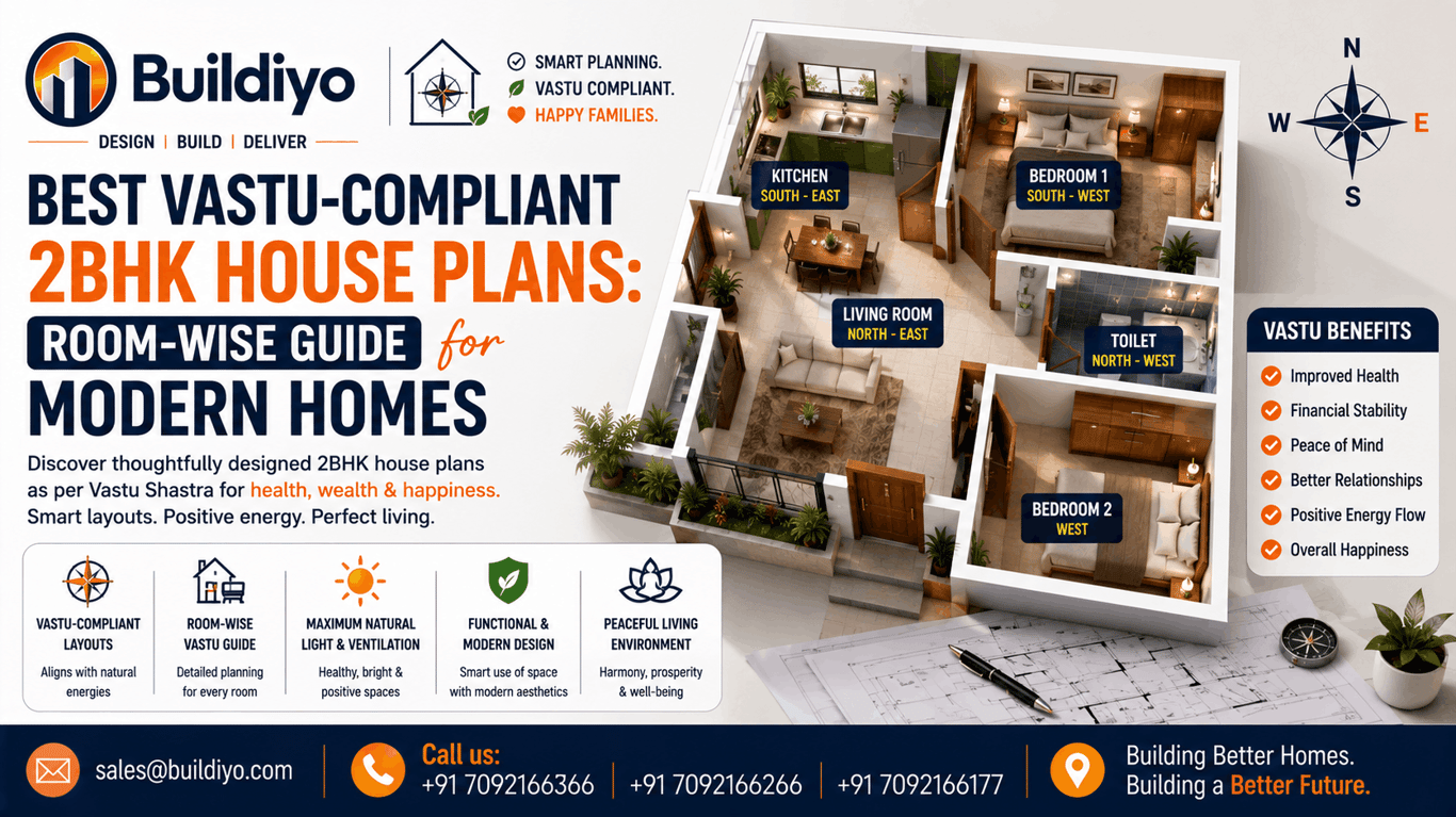 Best Vastu-Compliant 2BHK House Plans: Room-Wise Guide for Modern Homes