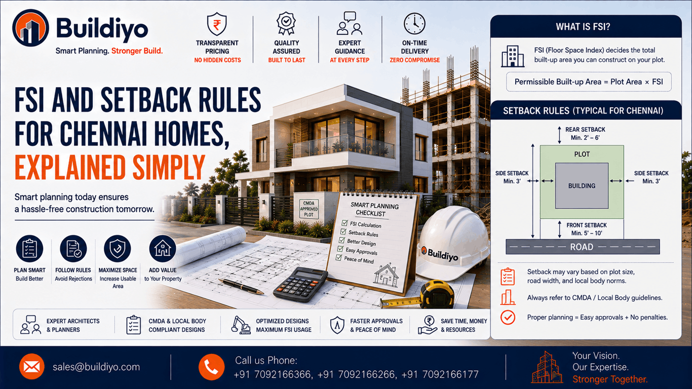 FSI and Setback Rules for Chennai Homes, Explained Simply