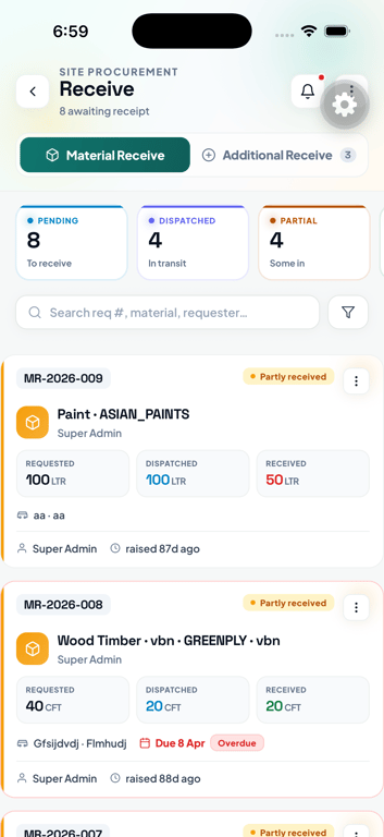Material Tracking