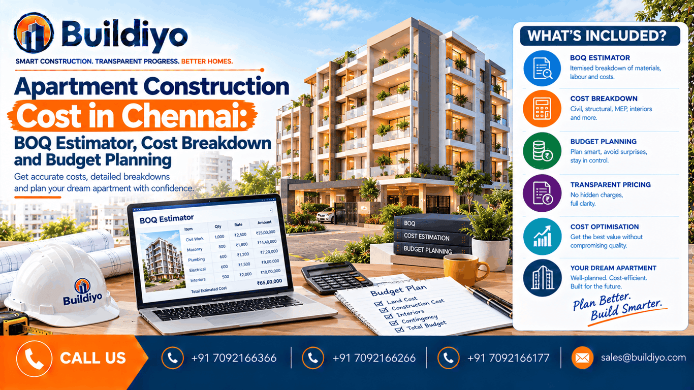 Apartment Construction Cost in Chennai: BOQ Estimator, Cost Breakdown and Budget Planning