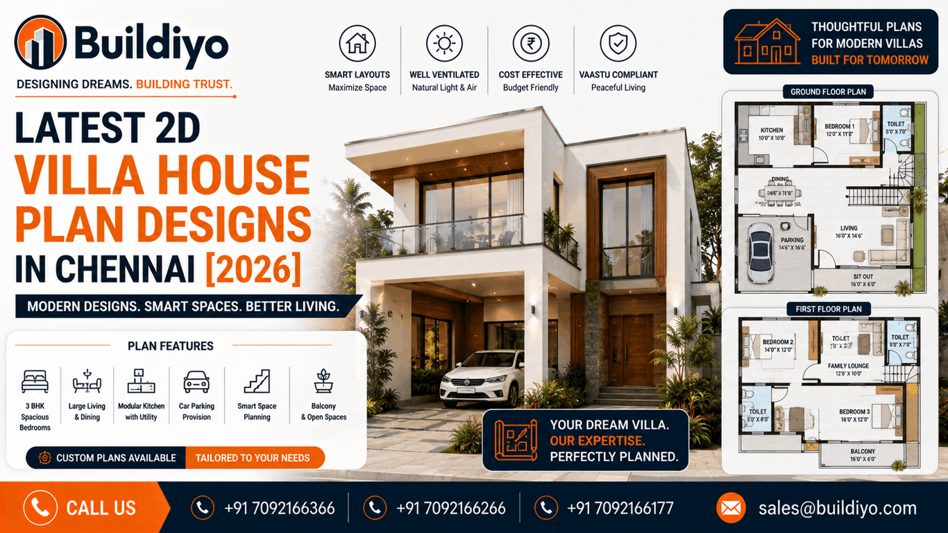Latest 2D Villa House Plan Designs in Chennai [2026]