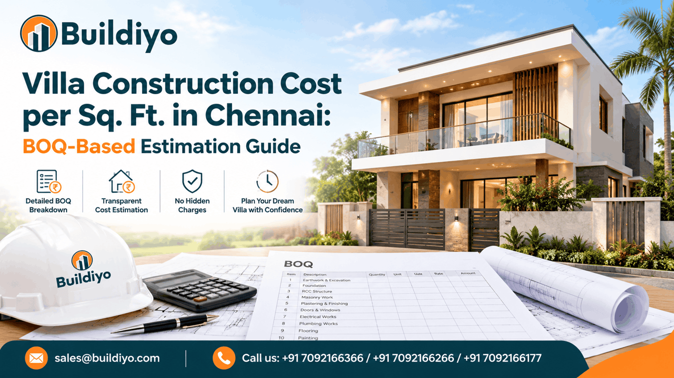 Villa Construction Cost per Sq. Ft. in Chennai: BOQ-Based Estimation Guide