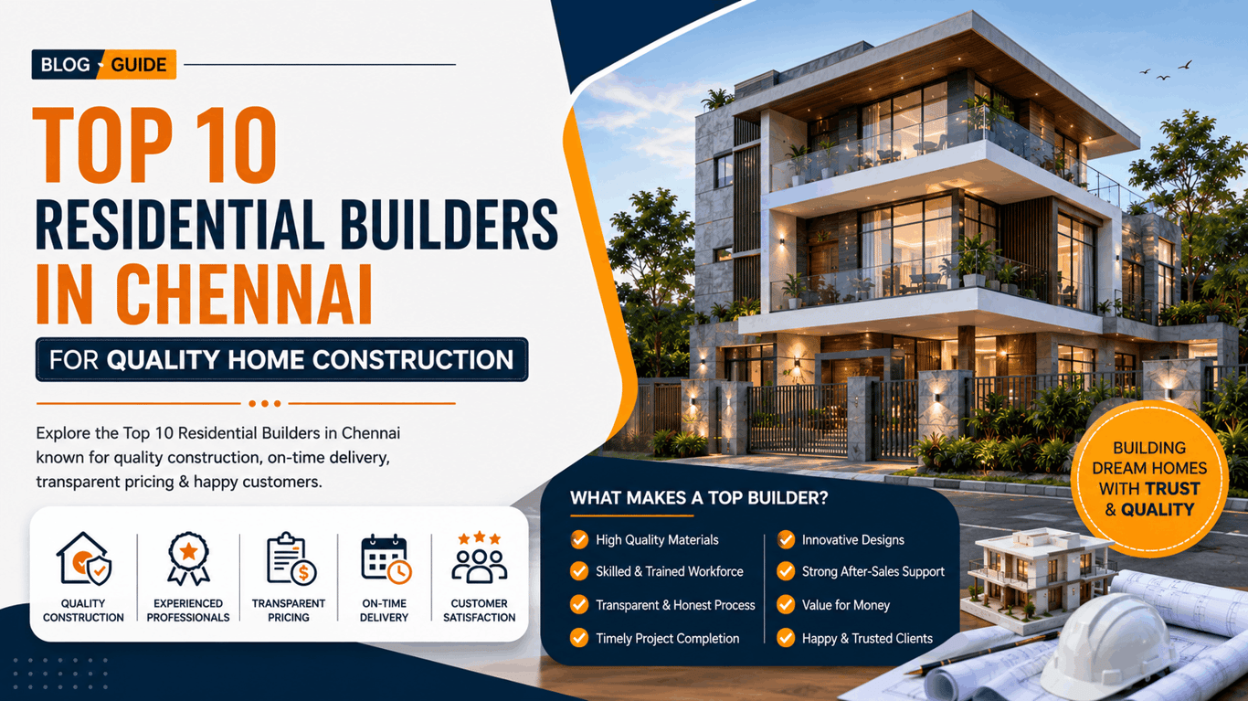 Top 10 Residential Builders in Chennai for Quality Home Construction