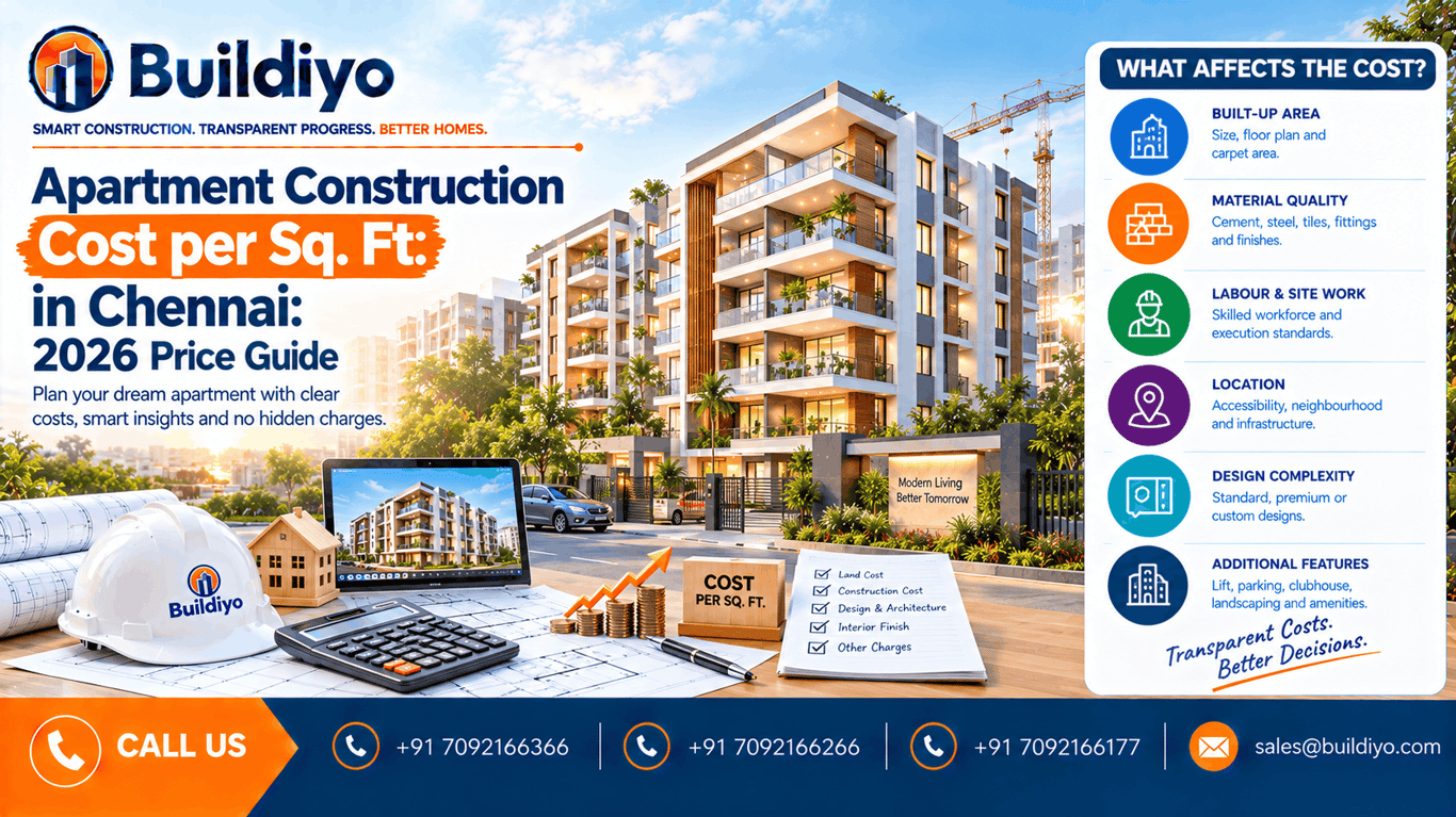 Apartment Construction Cost per Sq. Ft. in Chennai: 2026 Price Guide