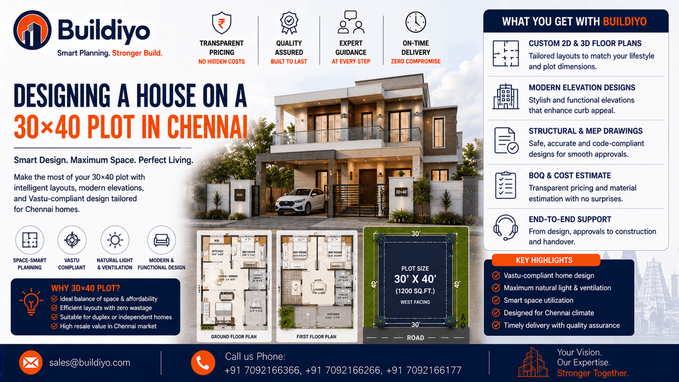Designing a House on a 30×40 Plot in Chennai