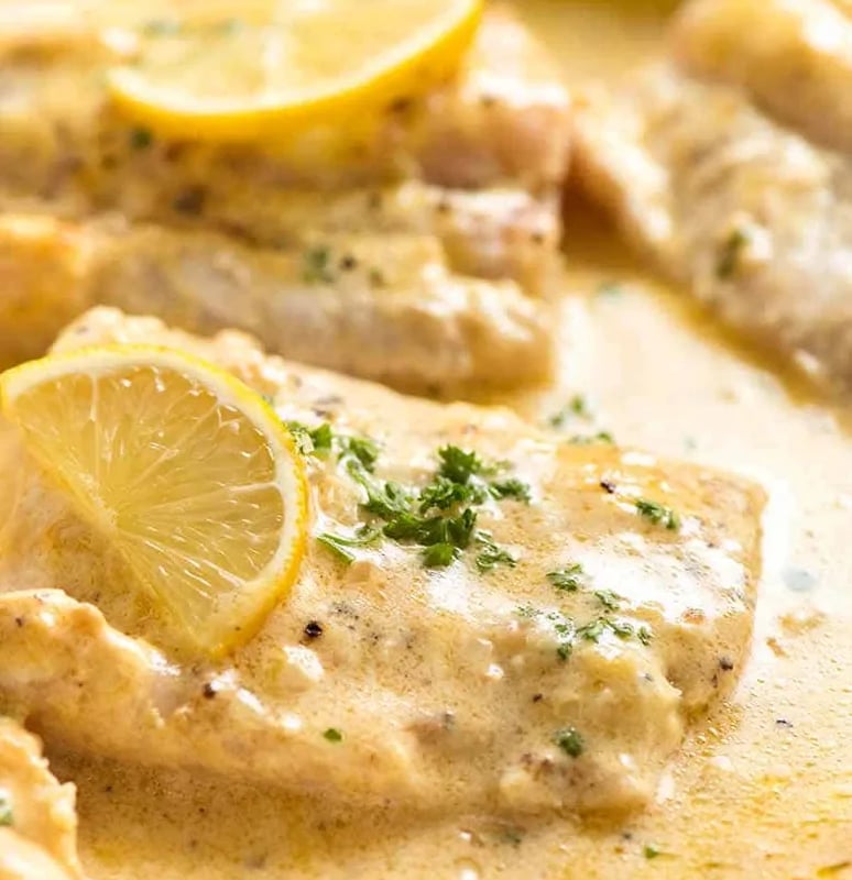 Baked Fish with Lemon Cream Sauce