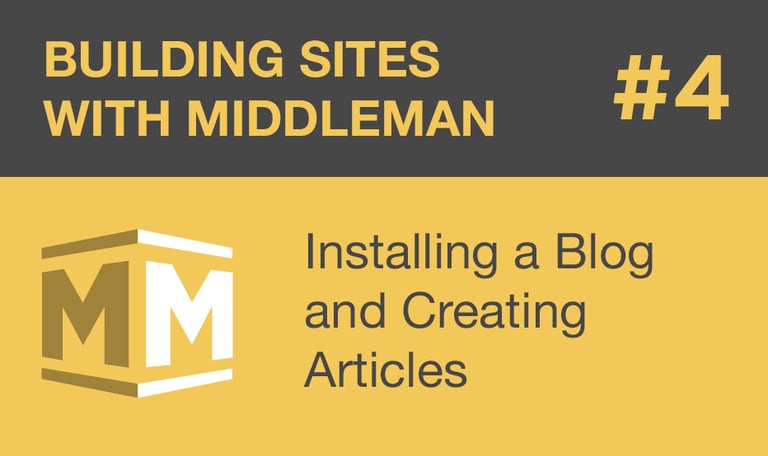 Installing a Blog and Creating Articles