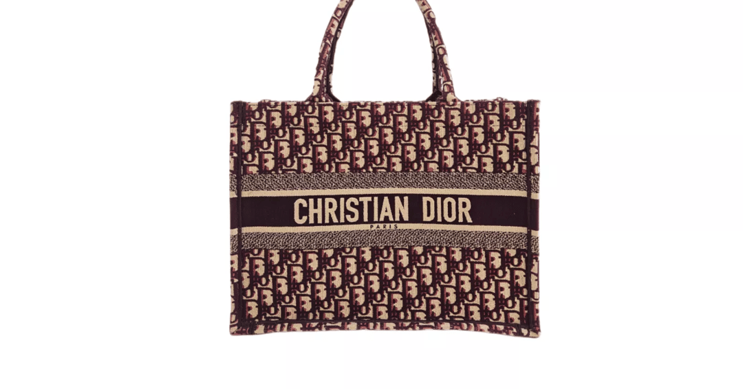 Siin - سين Christian Dior Burgundy Oblique Canvas Medium Book Tote