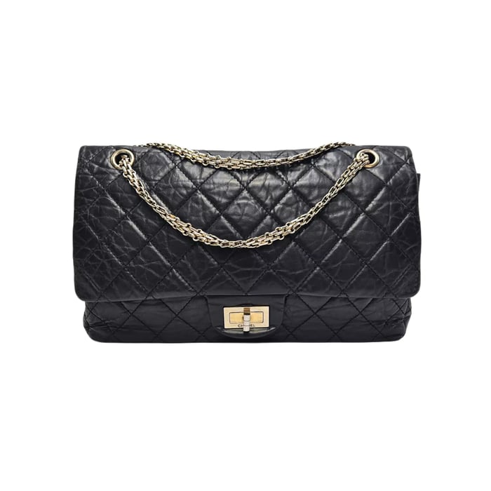 Siin - سين Chanel Black Quilted Aged Leather Reissue 2.55 Classic 227 Flap Bag