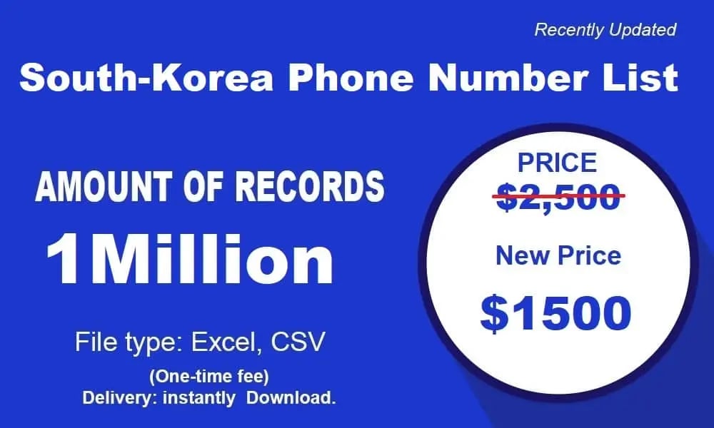 Liste des numéros de portables en Corée du Sud