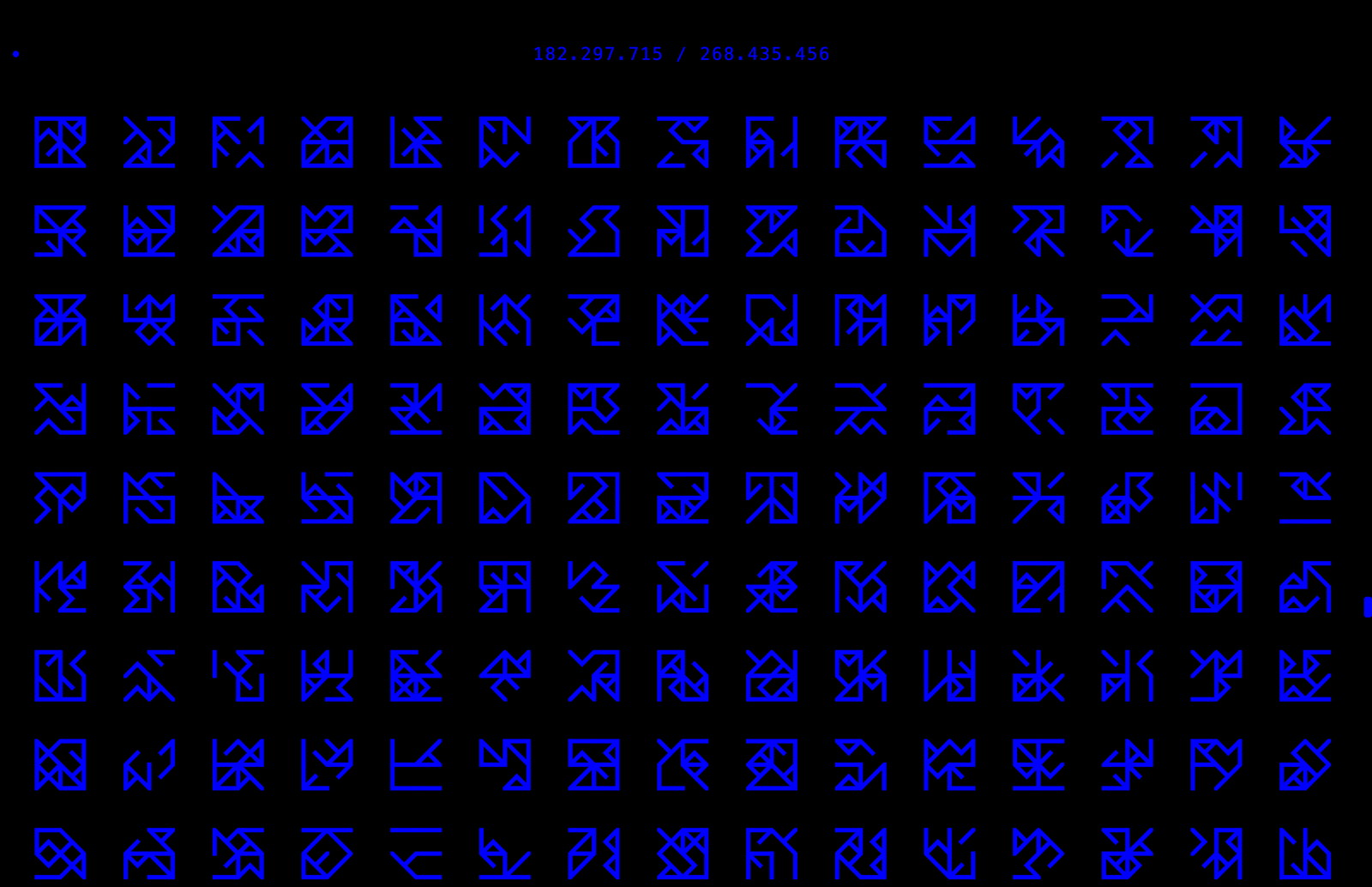 Scrolling through all 268.435.456 marks. (Through sensors on the table)