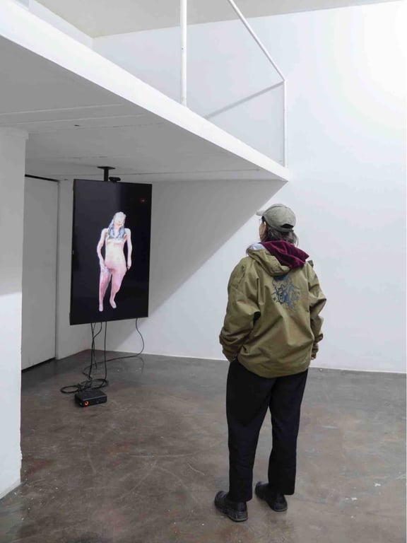 Visitor watching the 