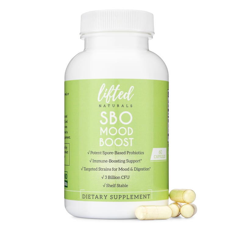 Lifted Naturals SBO Mood Boost front of bottle.