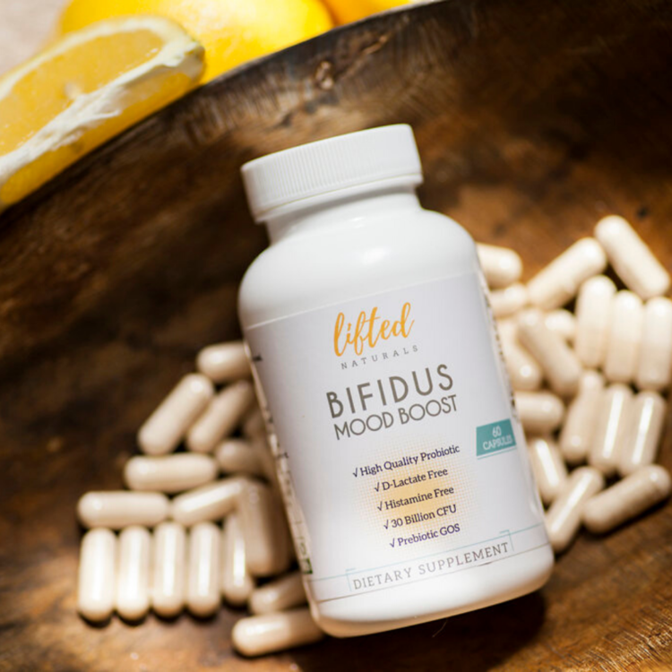 Lifted Naturals Bifidus Mood Boost Probiotic.