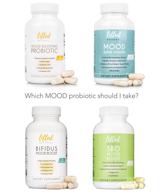 Lifted Naturals mood probiotic lineup