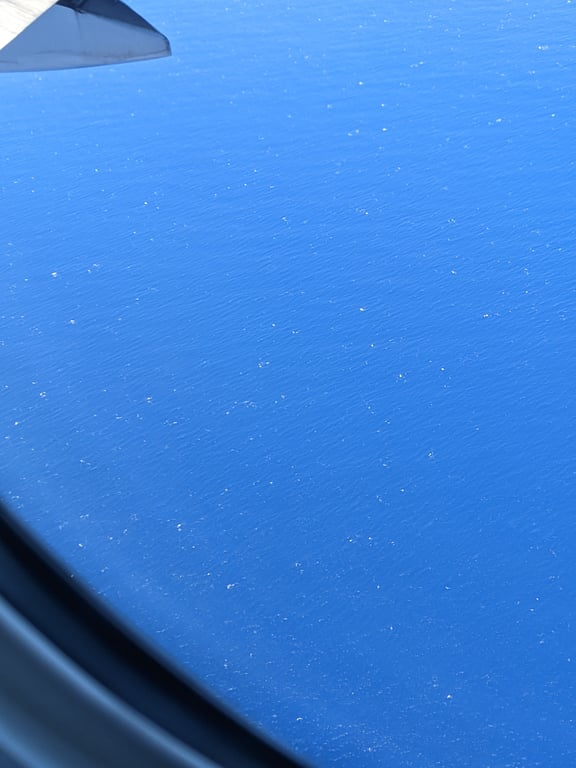 Image with caption 'This is the only photographic record of my arriving by plane and not by swimming across the Pacific. Also, please contact me if you know what the white things are!'