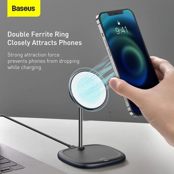 baseus swan magnetic desktop bracket wireless charger for apple 12 series 5