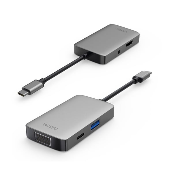 WiWU A513HVP Alpha 5 in 1 Type- C USB Hub Adapter