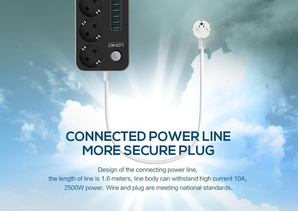 LDNIO 6 USB Ports and 3 Power Socket Extension LDNIO 6 USB Ports and 3 Power Socket Extension 11