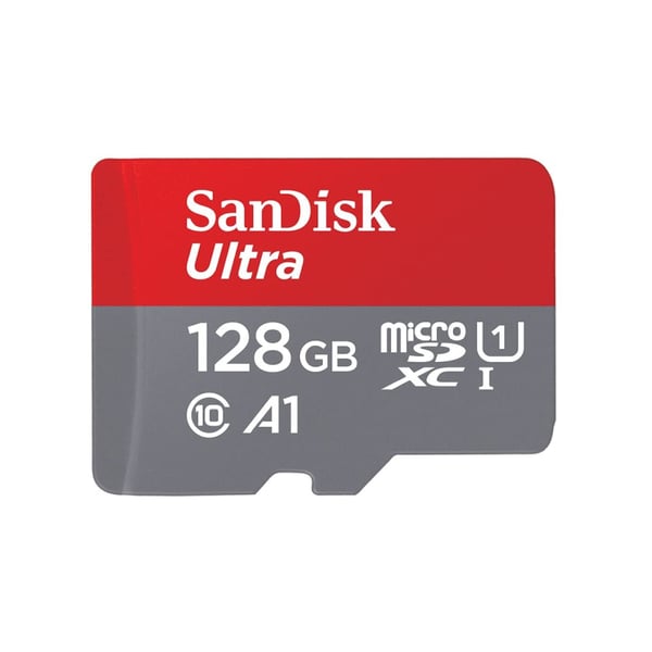 SanDisk 128GB Ultra microSDXC UHS-I Memory Card with Adapter - 120MB/s, C10, U1, Full HD, A1, Micro SD Card