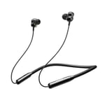 JOYROOM JR-DY01 Neckband Wireless Bluetooth Magnetic Dual Dynamic In-ear Sports Outdoor Earphone(Black)