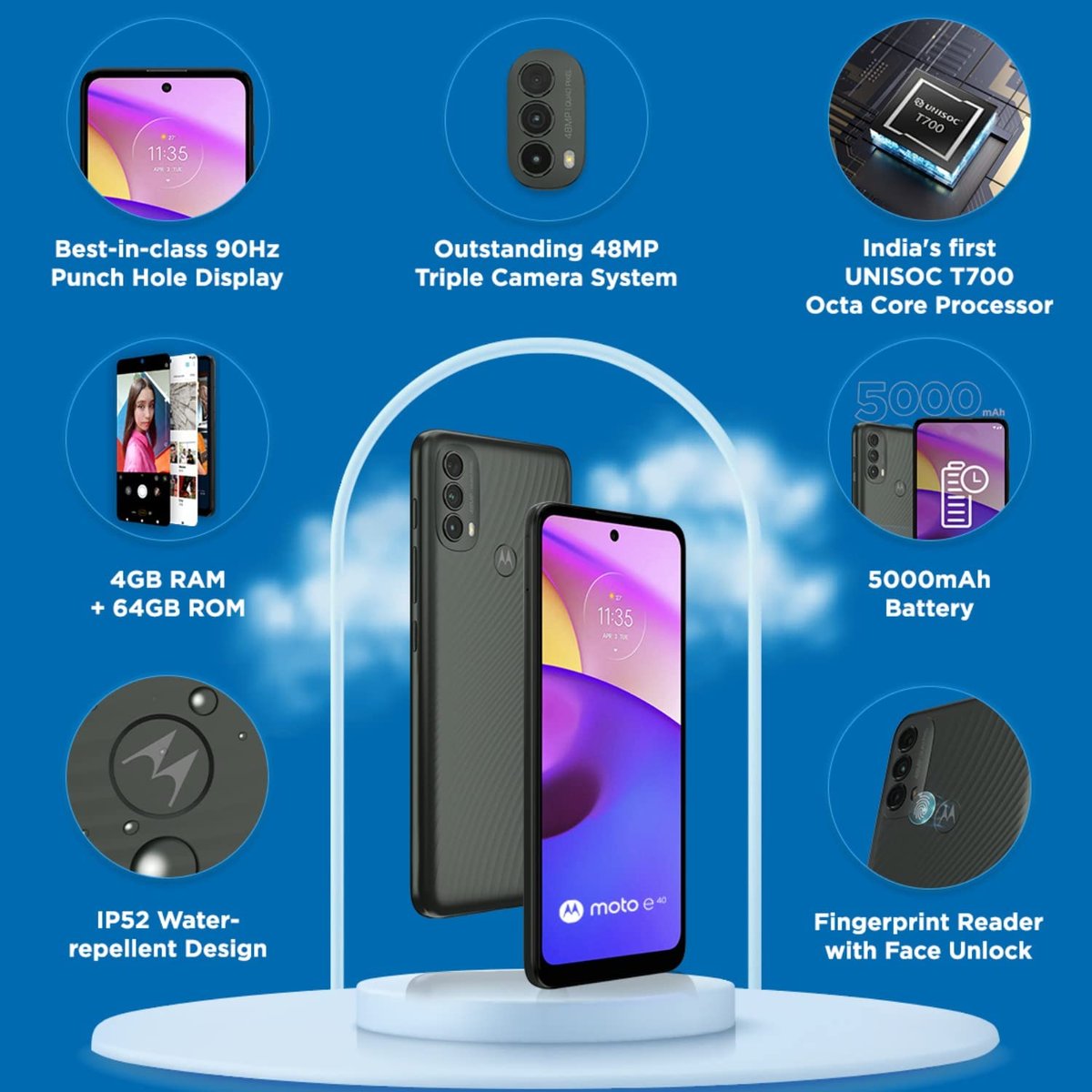 Moto e40 4GB RAM 64GB - Carbon Gray - Image 3