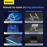 Baseus ThermoCool Heat-Dissipating Laptop Stand (Turbo Fan Version) Grey Hollow Air Duck - Image 4