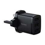 Baseus Compact charger 3x USB 17W UK plugĀ