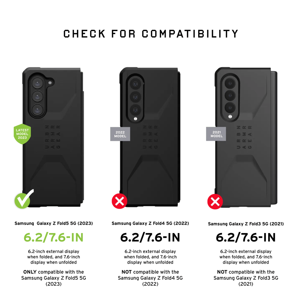 011922 UAG SAMSUNG ZFOLD5 COMPATIBILITY TRANSPARENT BKG