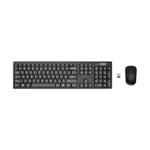 • Compact mouse with 1000 DPI resolution • Ultra slim keyboard frame design • Water resistant keyboard • 1 nano USB receiver to control both keyboard and mouse