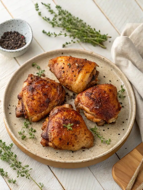 Air fryer chicken thighs with simple genius flavor